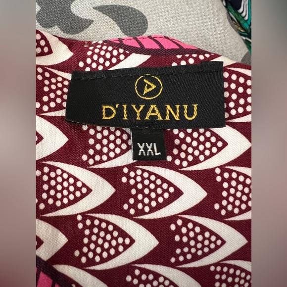 D’Iyanu Pink/Burgundy/Blue African Print Midi Jumpsuit - Picture 4 of 8